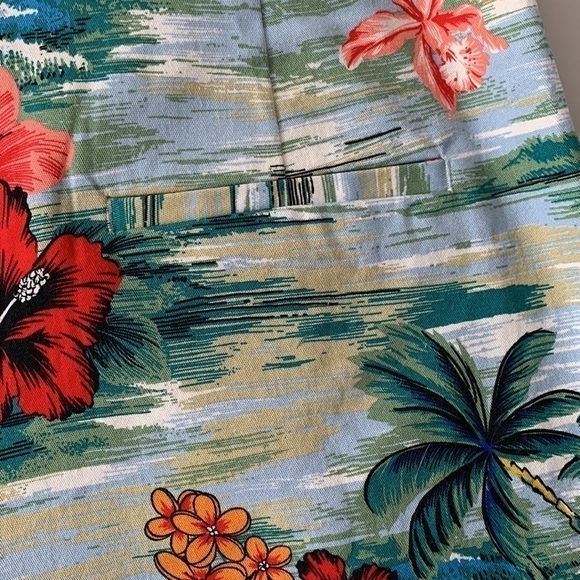 Zara Summer Hawaiian Tropical Cotton Dress Shorts Size Small - Picture 9 of 16